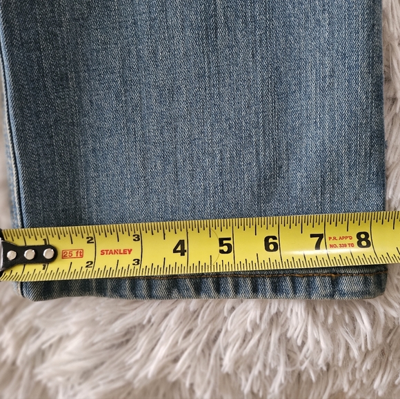 VINTAGE I.N.C. Floral Painted Jeans Blue Multi-color Flowers Wide Leg Womens 8 - Picture 10 of 11